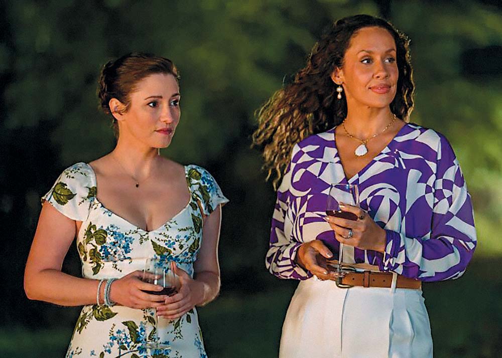 The Way Home on W Network. Pictured: Kat Landry (Chyler Leigh) with former high-school frenemy Monica Hill (Samora Smallwood), who runs a diner in Port Haven. 