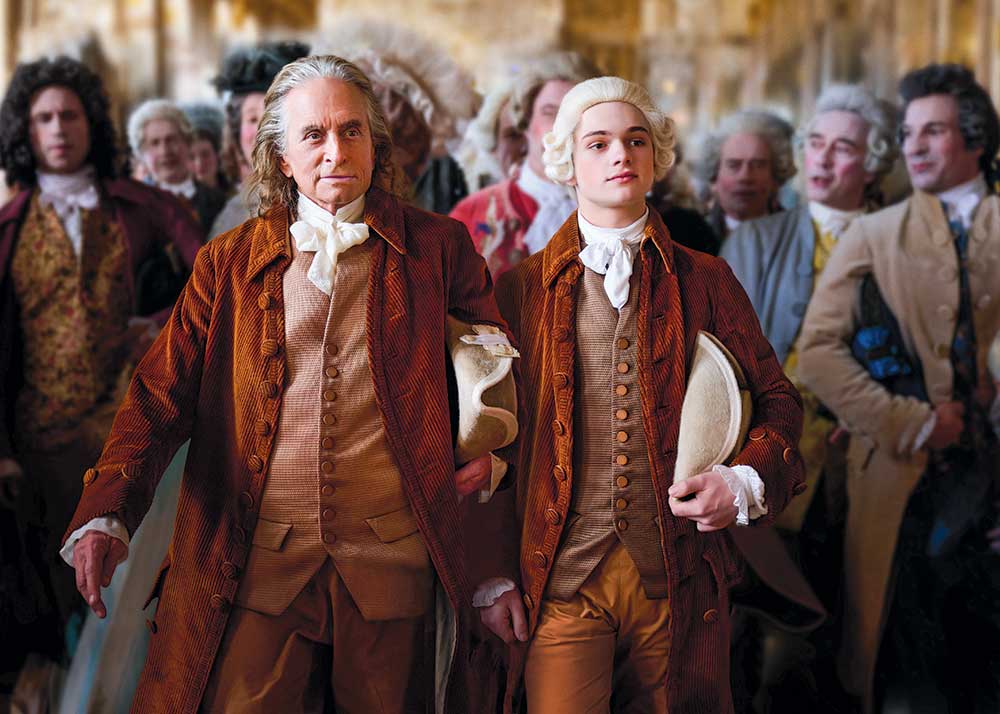 Franklin on Apple TV+. Pictured: Ben Franklin (Michael Douglas) is joined on his mission by his grandson, Temple Franklin (Noah Jupe) during his sojourn in France.