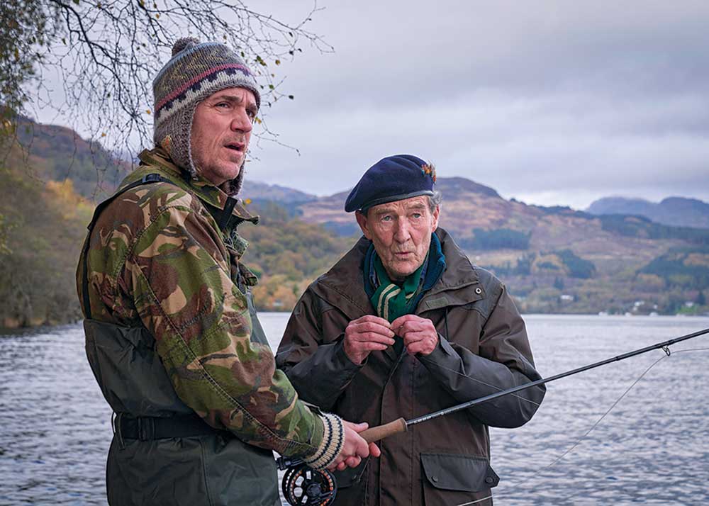 Guilt on Masterpiece on PBS. Pictured: Jake McCall (Jamie Sives) with Alec (David Hayman) the fisherman who has been keeping an eye on the McCall brothers from afar.