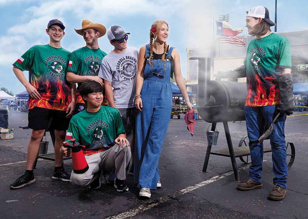 BBQ High on Magnolia. Pictured: A group of teenage Texans battle it out in a culinary competition.