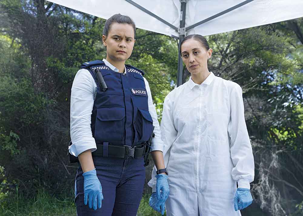 The Gone on Acorn TV. Pictured (left to right): Acushla-Tara Kupe as Diana Huia, Kasina Campbell as Dr. Janie Tahu.