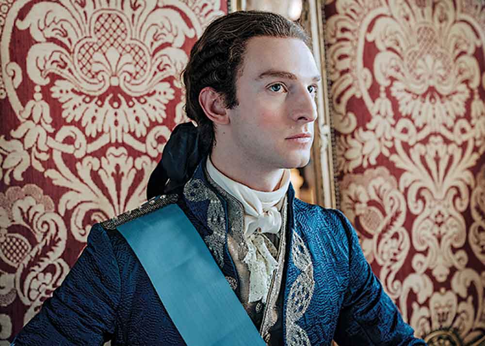 Marie Antoinette on PBS. Pictured: Above: Louis XVI (Louis Cunningham) is keeping secrets from his wife.