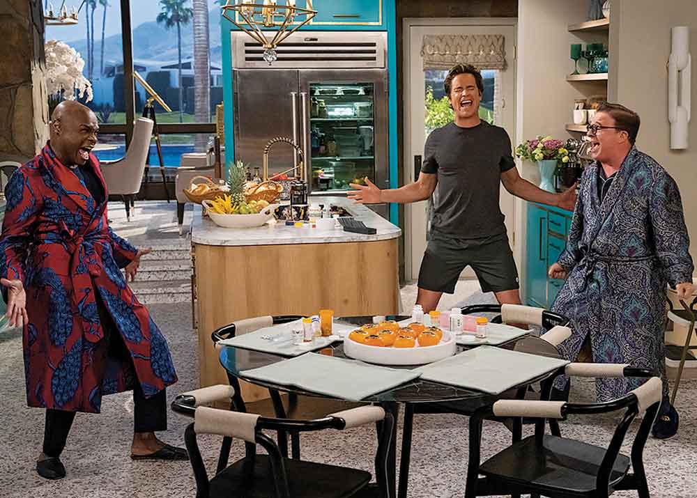 Mid-Century Modern on Disney+. Pictured: Arthur Broussard (Nathan Lee Graham), Jerry Frank (Matt Bomer) and Bunny Schneiderman (Nathan Lane).