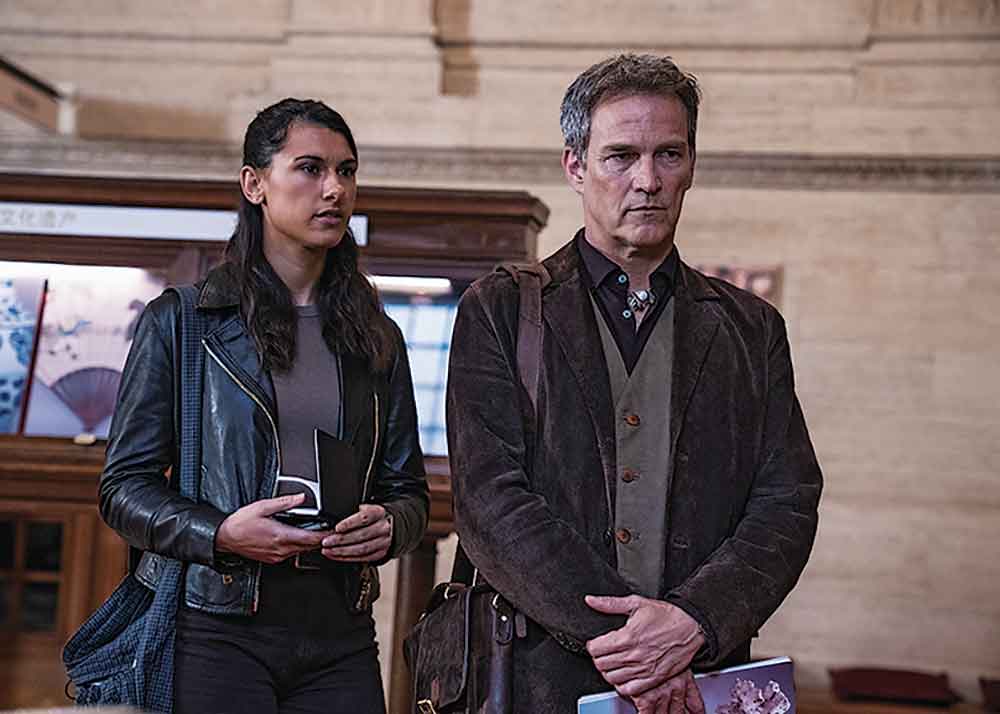 Art Detectives on Acorn TV. Pictured: Nina Singh, Stephen Moyer. 