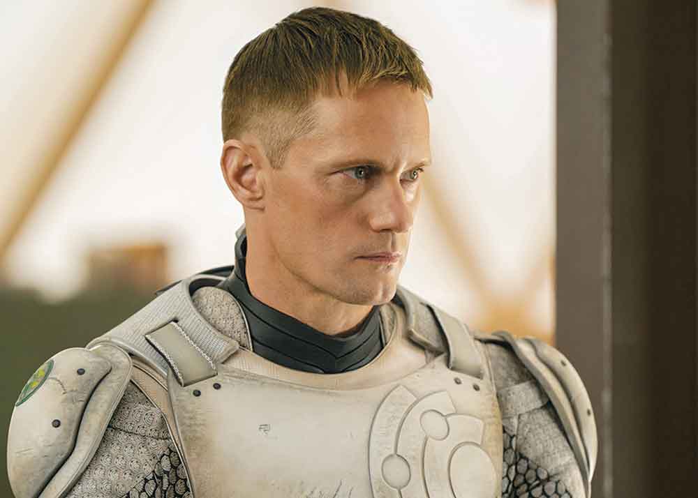 Murderbot on Apple TV+. Pictured: Alexander Skarsgård as Murderbot.
