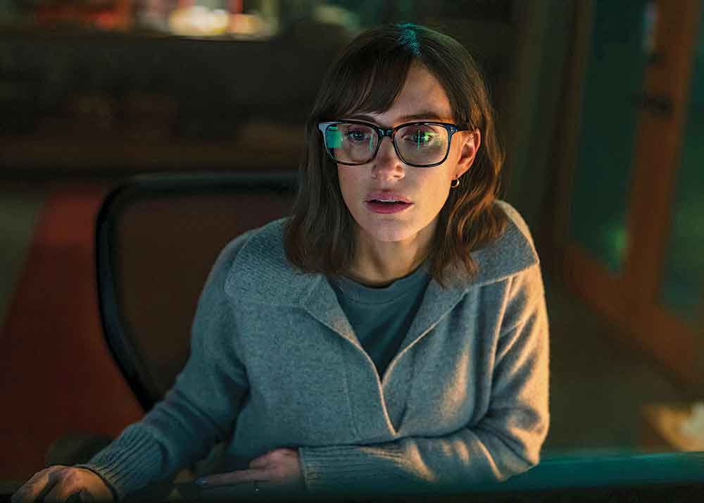 The Savant on Apple TV+. Pictured: Jessica Chastain as suburban mom/online operative Jodi Goodwin.
