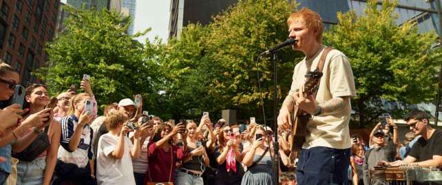 One Shot with Ed Sheeran on Netflix. Pictured: Ed Sheeran performs in the Big Apple.