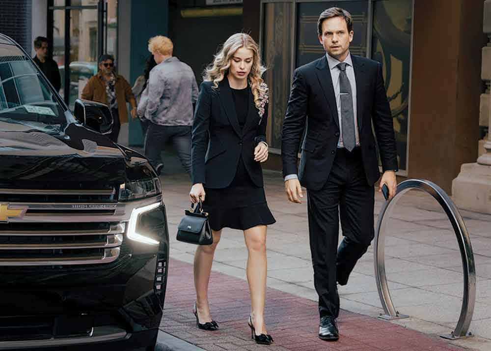 The Madison on Paramount+. Pictured: Patrick J. Adams plays Russell McIntosh, who joins wife Paige when she and her family relocate to Montana from NYC.