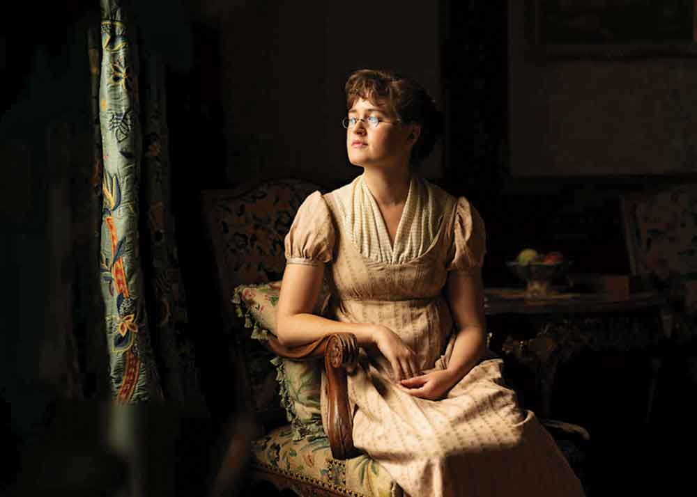 The Other Bennet Sister on BritBox. Pictured: Ella Bruccoleri stars as Mary Bennet, sister of Pride and Prejudice protagonist Elizabeth Bennet.