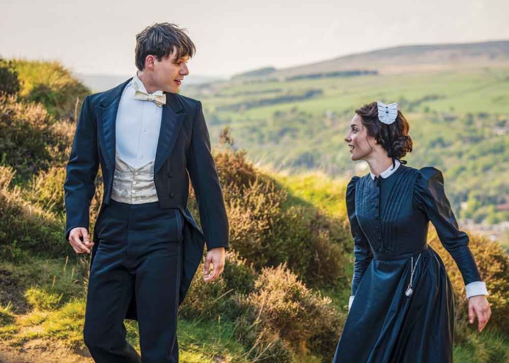 A Woman of Substance on BritBox. Pictured: Wealthy Edwin Fairley (Ewan Horrocks) with young Emma Harte (Jessica Reynolds).